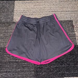 Women's Athletic Gray Shorts with Pink Trim